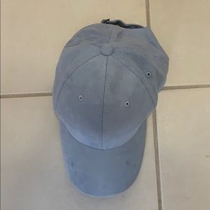 Light blue faux suede baseball hat